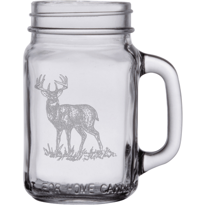 Deer 16 oz. Mason Jar Glass Sets