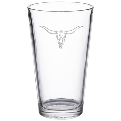 Longhorn 16 oz. Etched Beverage Glass Sets