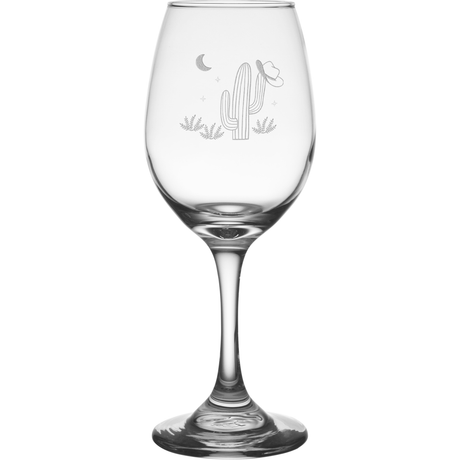 Cactus 11 oz. Etched Wine Glass Sets
