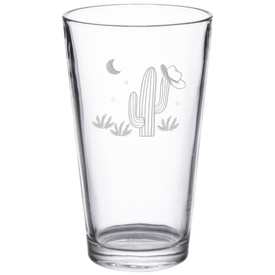 Cactus 16 oz. Etched Beverage Glass Sets
