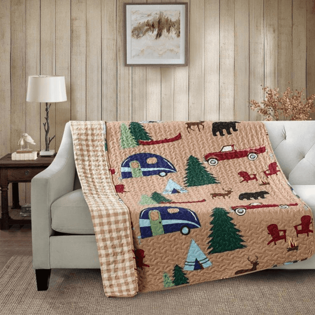 Vintage Campsite Throw