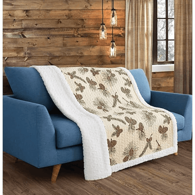 Fragrant Pine Sherpa Throw