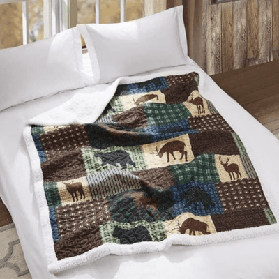 Forest Patch Sherpa Throw