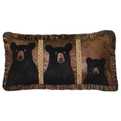 Black Bear Family Lumbar Pillow