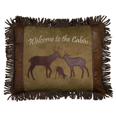 Deer Cabin Accent Pillow