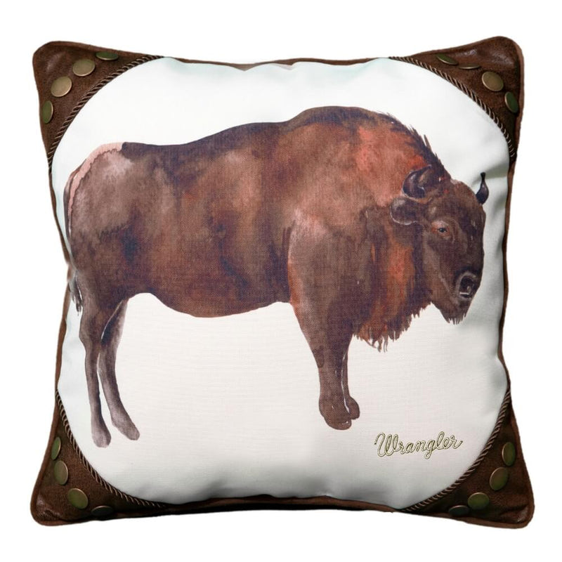 Rustic Buffalo Rivets Accent Pillow