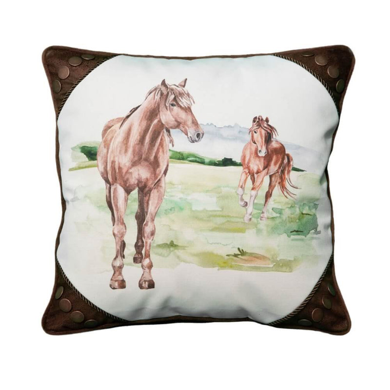 Painted Horses Throw Pillow