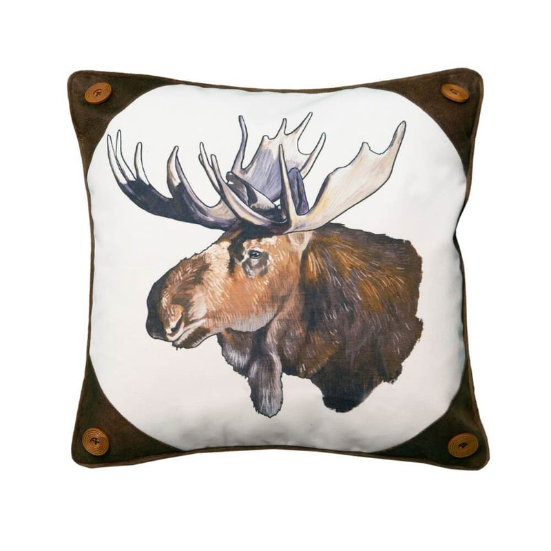 Painted Moose Throw Pillow