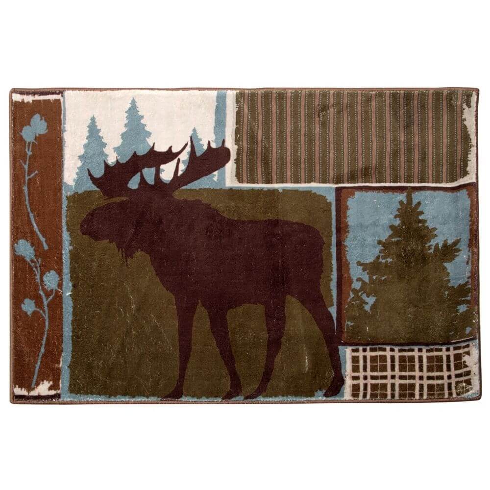Real Moose Rug Big Sky Moose Indoor Rug | Cabin Place – The Cabin Place