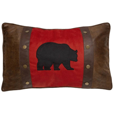 Black Bear Rivet Accent Pillow