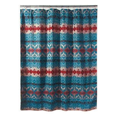 Turquoise Thunder Shower Curtain