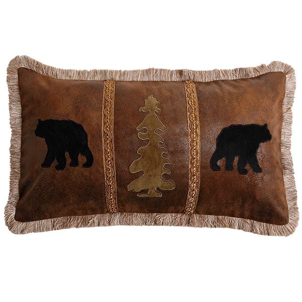 Black Bears and Tree Lodge Pillow