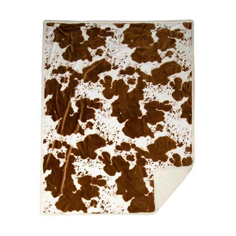 Cowhide Sherpa Throw Blanket