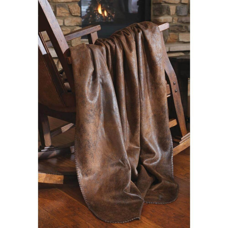 Ranchero Faux Leather Throw Blanket