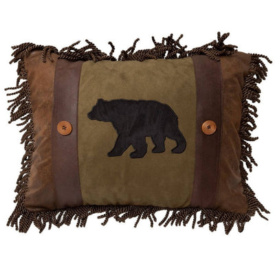 Santa Fe Olive Bear Accent Pillow