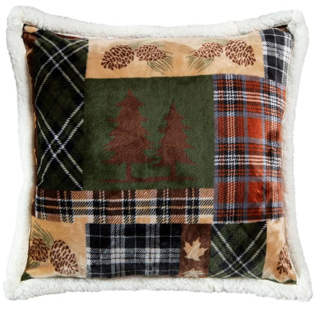 Cabin Plaid Plush Sherpa Pillow