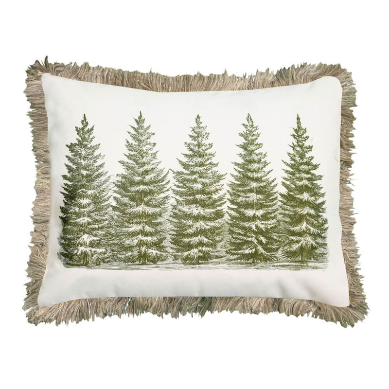 Sketched Pines Throw Pillow
