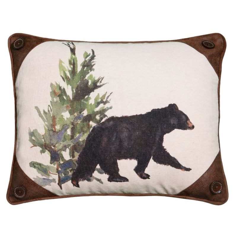 Painted Wandering Bear Throw Pillow