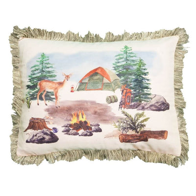 Painted Campsite Throw Pillow