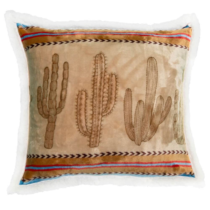 Desert Cactus Plush Sherpa Pillow