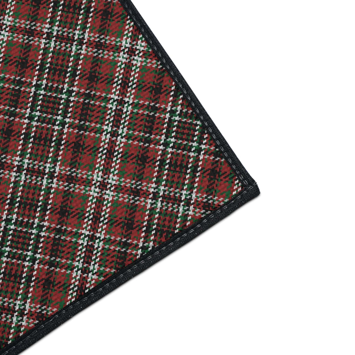 Red Green Scottish Tartan Plaid Non-Slip Rug