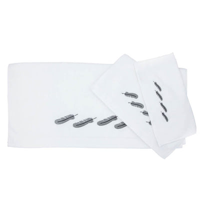 Silver Feather Towel Set