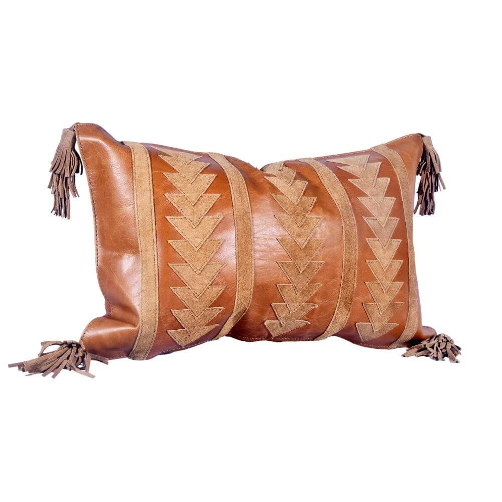 Suede Arrow Lumbar Pillow