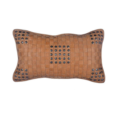 Leather Weave Lumbar Pillow