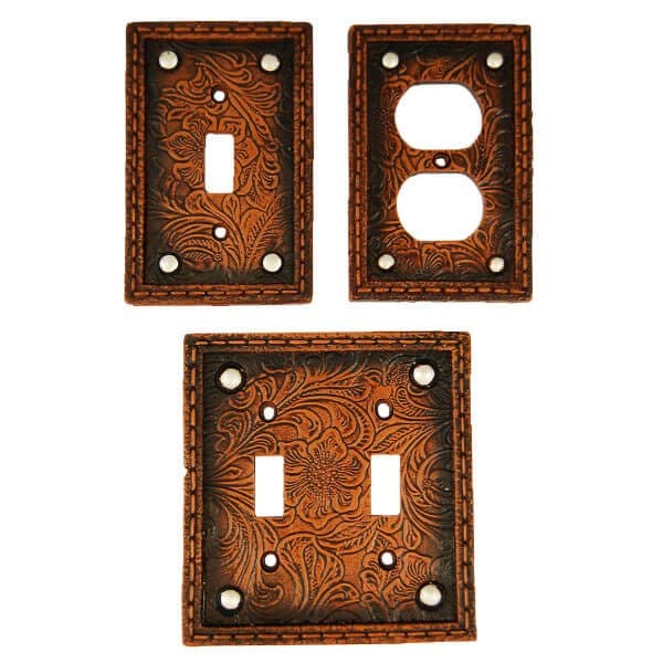 Tooled Leather Switch Plates & Outlet Covers