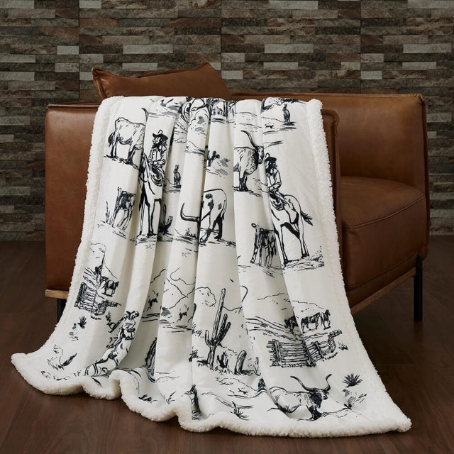 Southwest Sketches Sherpa Throw Blanket