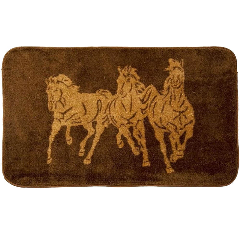 Running Horses Western Bath Rug