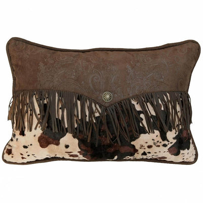 Cowhide Fringed Envelope Pillow