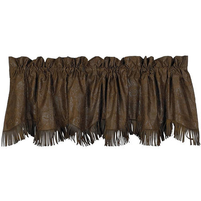 Tooled Faux Leather Valance
