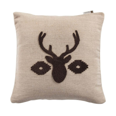 Deer Trophy Embroidered Throw Pillow
