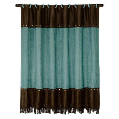 Turquoise Heartland Shower Curtain