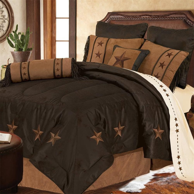 Chocolate Laredo Embroidered Bedding Set