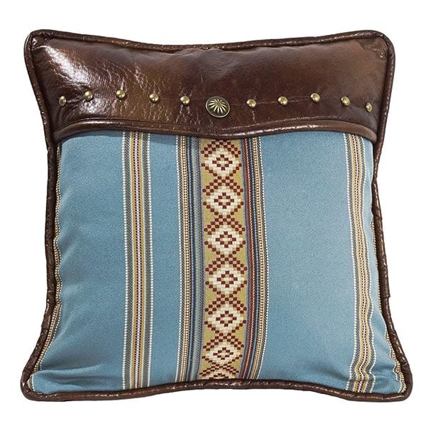 Tularosa Southwest Blue Striped Pillow