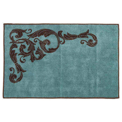 Turquoise Scroll Bath Mat