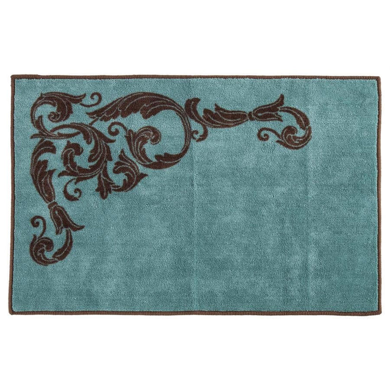 Turquoise Scroll Bath Mat