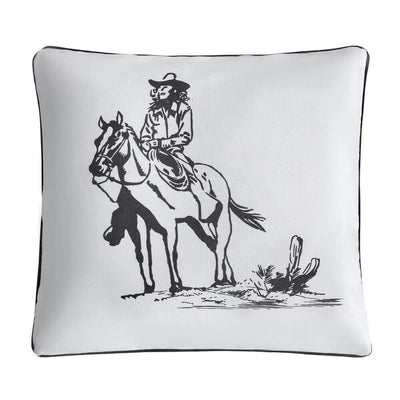 Ranch Sketches Cowgirl Indoor/Outdoor Pillow