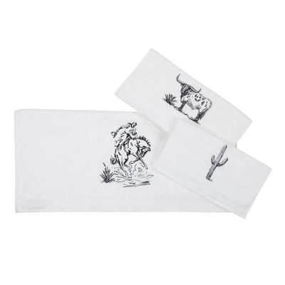 Ranch Sketches 3 PC White Towel Set