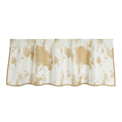 Quilted Cowhide Tan Window Valance