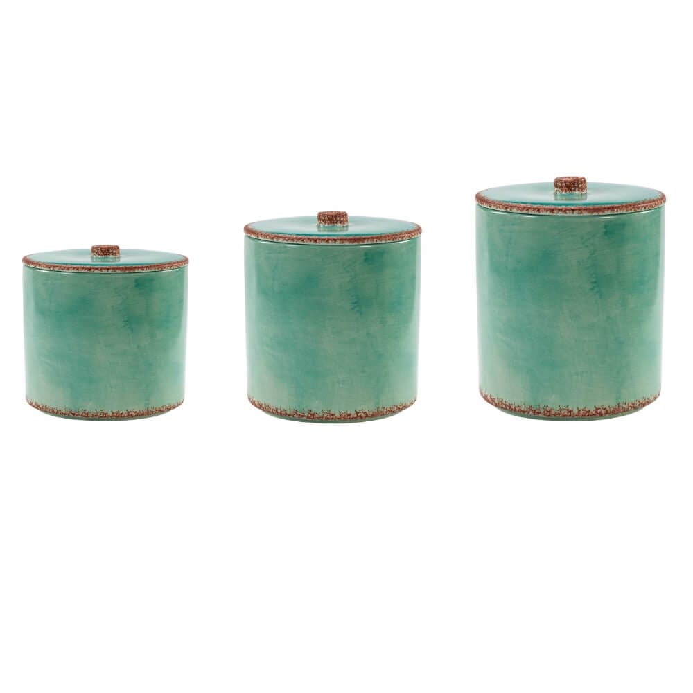 Turquoise Blush 3 PC Canister Set