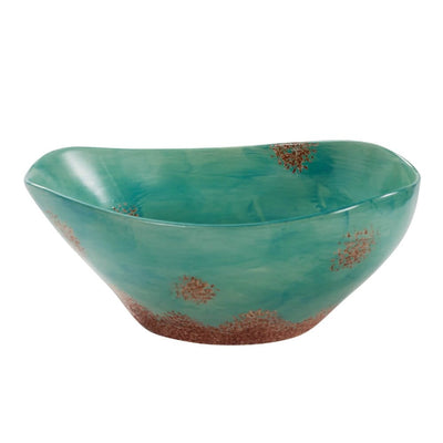 Turquoise Blush Ceramic Serving Bowl