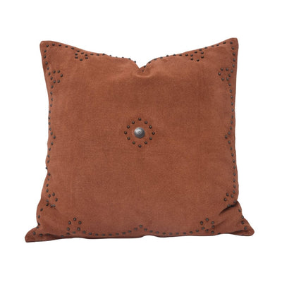 Outlaw Suede Tobacco Leather Throw Pillow