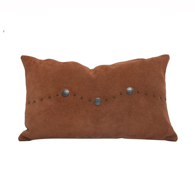 Outlaw Suede Tobacco Leather Lumbar Pillow