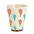 Painted Cactus Waste Basket