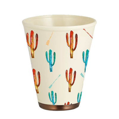 Painted Cactus Waste Basket