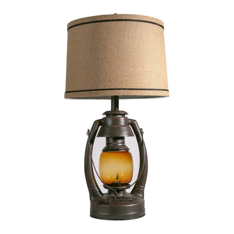 Vintage Rust Lantern Table Lamp