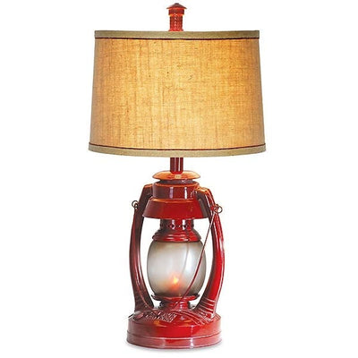 Vintage Red Lantern Table Lamp
